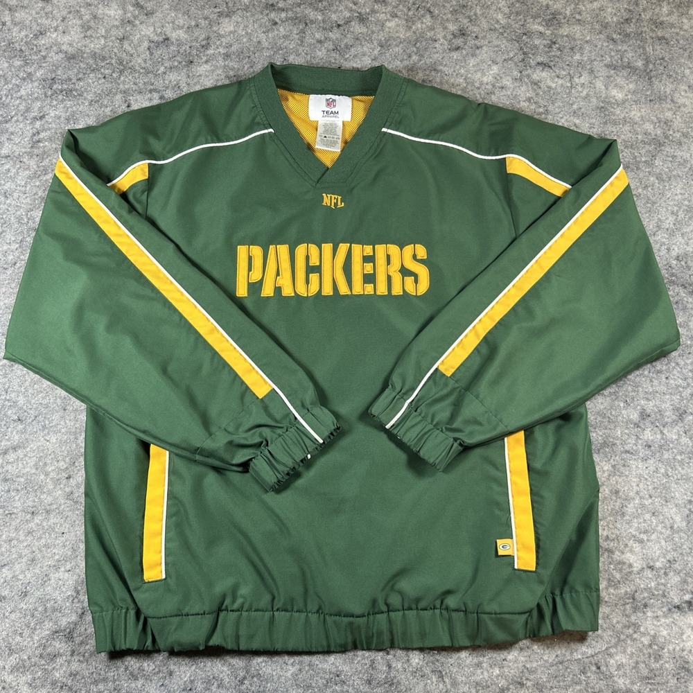 NFL Team Apparel Green Bay Packers Men's Green Pullover Windbreaker Men's Medium